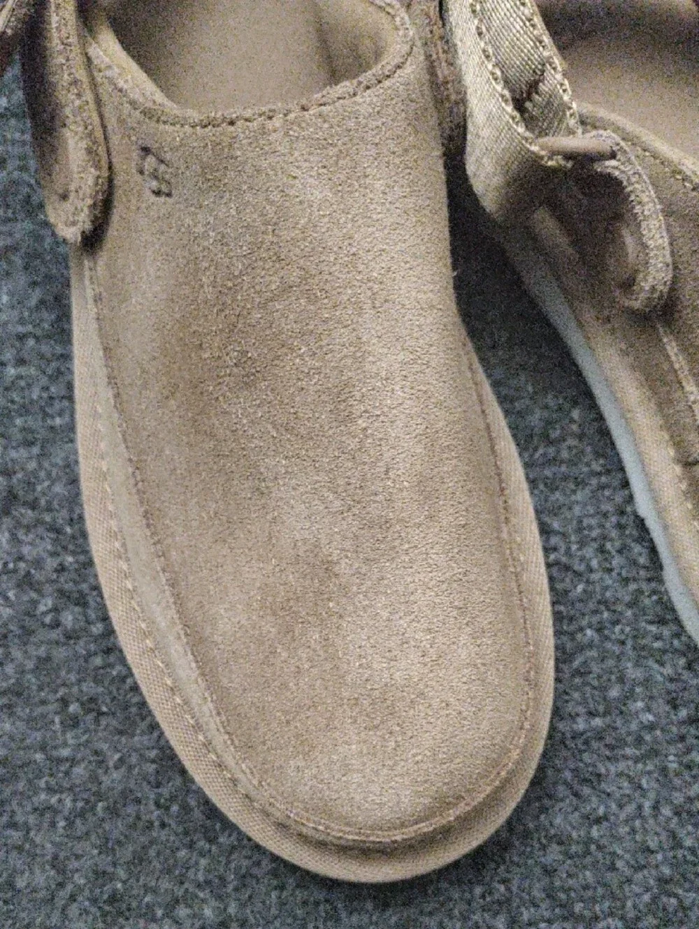UGG Kids Suede Slip-On Shoes in Sand Brown